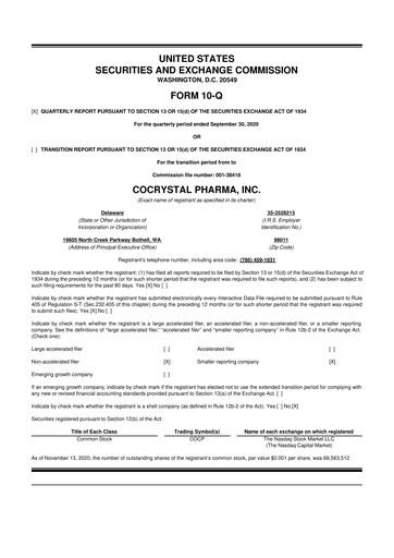 Thumbnail Cocrystal Pharma
 10-Q Quarterly Report FY2020 