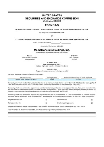 Thumbnail Mama's Creations 10-Q Quarterly Report FY2021 