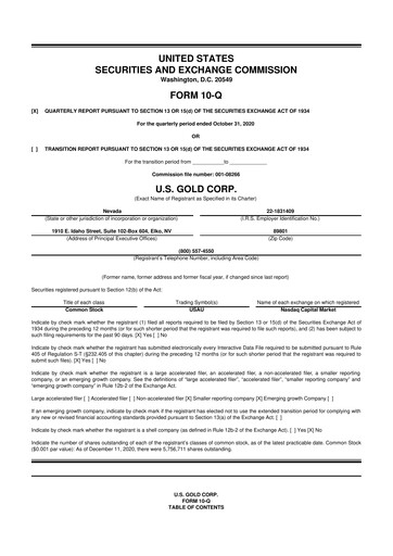 Thumbnail U.S. Gold Corp 10-Q Quarterly Report FY2021 