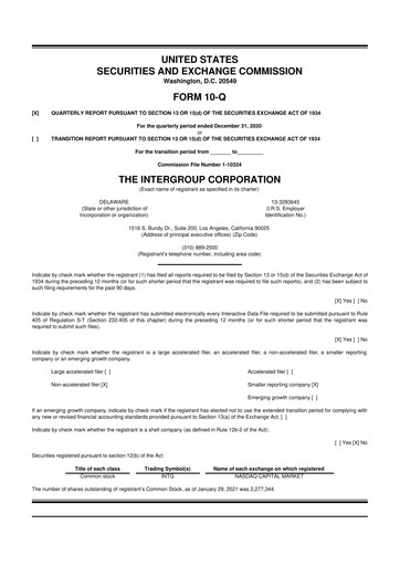 Thumbnail The InterGroup Corporation 10-Q Quarterly Report FY2021 