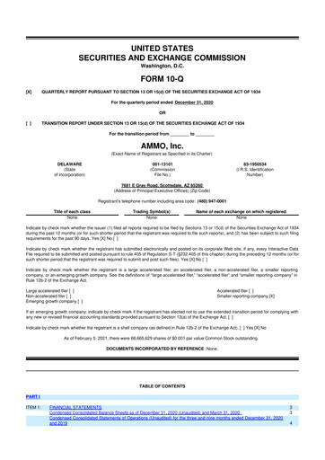 Thumbnail Outdoor Holding Company
 10-Q Quarterly Report FY 