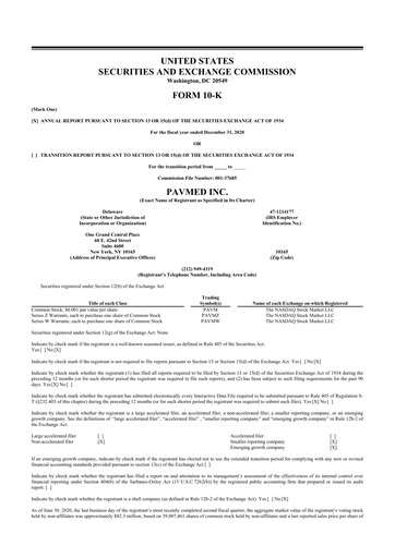 Thumbnail PAVmed
 10-K Annual Report 2020