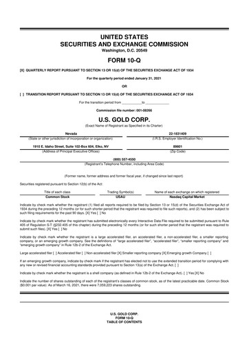 Thumbnail U.S. Gold Corp 10-Q Quarterly Report FY2021 