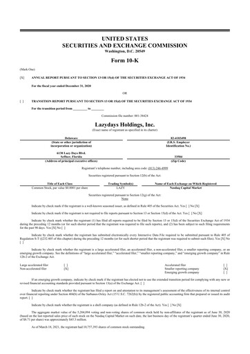 Thumbnail Lazydays Holdings 10-K Annual Report 2020