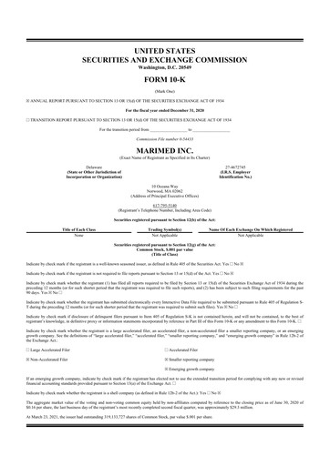 Thumbnail MariMed 10-K Annual Report 2020