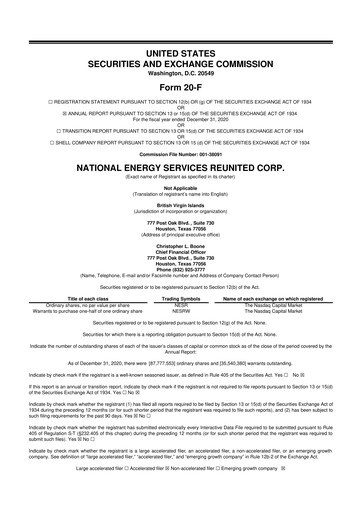 Thumbnail National Energy Services Reunited
 20-F Annual Report 2020