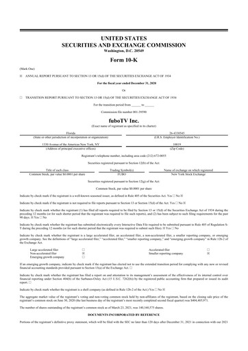 Thumbnail fuboTV 10-K Annual Report 2020