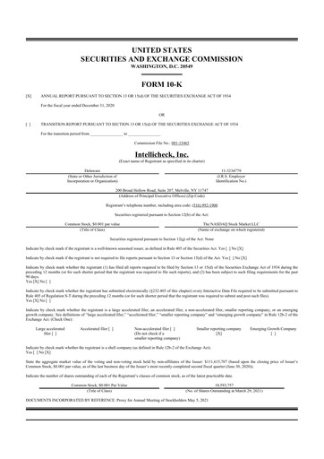 Thumbnail Intellicheck 10-K Annual Report 2020