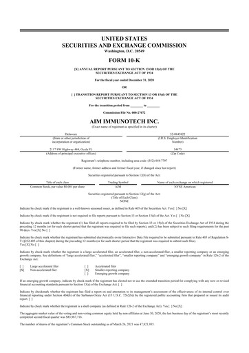 Thumbnail AIM ImmunoTech
 10-K Annual Report 2020