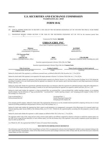 Thumbnail Urban-gro
 10-K Annual Report 2020