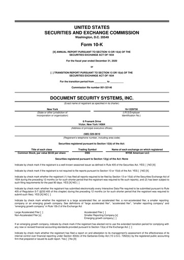 Thumbnail DSS, Inc. (Document Security Systems) 10-K Annual Report 2020