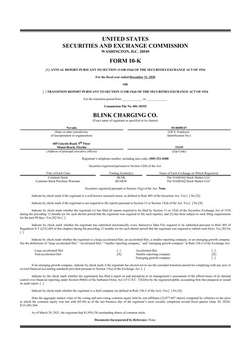 Thumbnail Blink Charging
 10-K Annual Report 2020