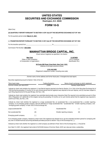 Vorschaubild Manhattan Bridge Capital
 10-Q Quartalsbericht 2021 