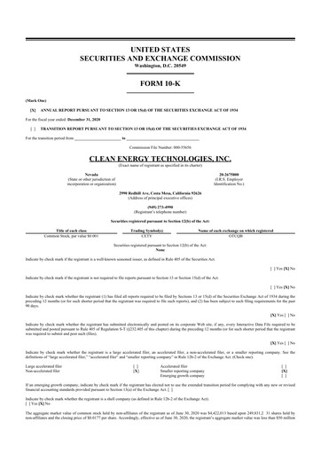 Thumbnail Clean Energy Technologies 10-K Annual Report 2020