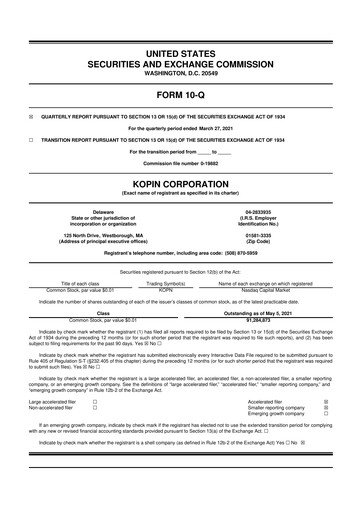 Thumbnail Kopin Corporation
 10-Q Quarterly Report FY2021 