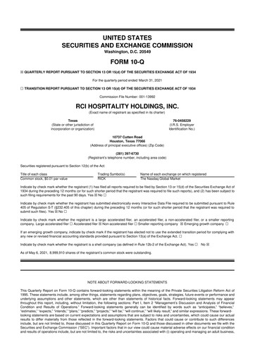 Thumbnail RCI Hospitality Holdings 10-Q Quarterly Report FY2021 