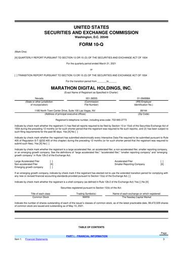 Vorschaubild MARA Holdings
 10-Q Quartalsbericht  