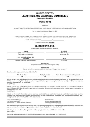 Thumbnail SurgePays 10-Q Quarterly Report FY2021 