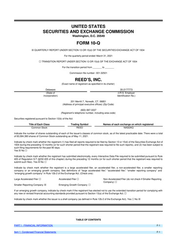 Thumbnail Reed's, Inc. 10-Q Quarterly Report FY2021 