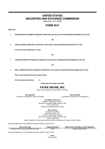 Thumbnail Yatra 20-F Annual Report 2021