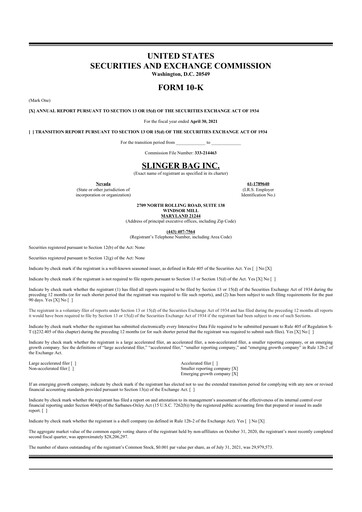 Thumbnail Connexa Sports Technologies 10-K Annual Report 2021