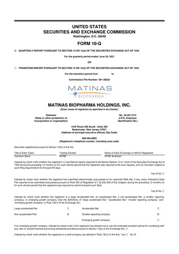 Thumbnail Matinas BioPharma 10-Q Quarterly Report FY2021 
