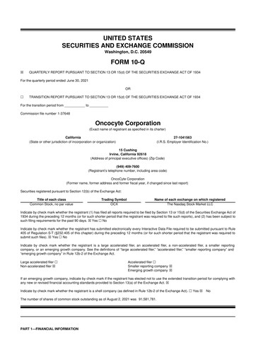 Thumbnail OncoCyte
 10-Q Quarterly Report FY2021 