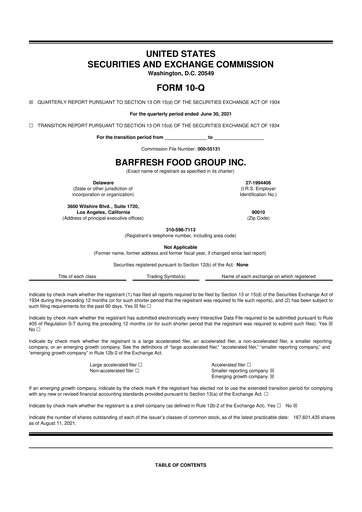 Thumbnail Barfresh Food Group 10-Q Quarterly Report FY2021 