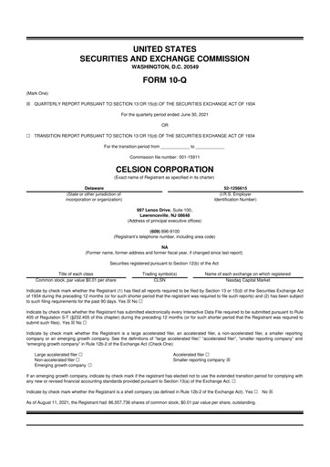 Miniature Imunon 10-Q Rapport trimestriel 2021 
