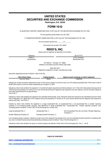 Thumbnail Reed's, Inc. 10-Q Quarterly Report FY2021 