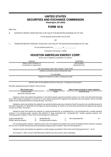 Thumbnail Houston American Energy 10-Q Quarterly Report FY2021 