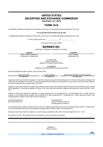 Thumbnail MariMed 10-Q Quarterly Report FY2021 