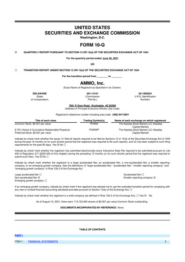 Thumbnail Outdoor Holding Company
 10-Q Quarterly Report FY 