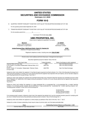 Thumbnail UMH Properties 10-Q Quarterly Report FY2021 