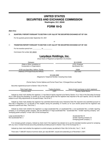 Thumbnail Lazydays Holdings 10-Q Quarterly Report FY2021 