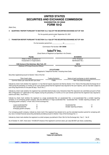 Thumbnail fuboTV 10-Q Quarterly Report FY2021 