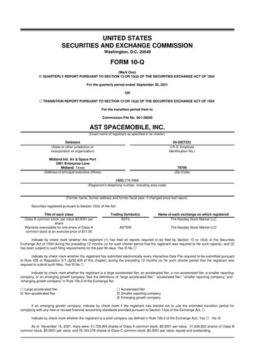 Vorschaubild AST SpaceMobile 10-Q Quartalsbericht 2021 