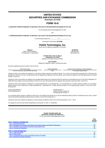 Thumbnail Vislink Technologies
 10-Q Quarterly Report FY2021 