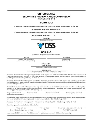 Thumbnail DSS, Inc. (Document Security Systems) 10-Q Quarterly Report FY2021 