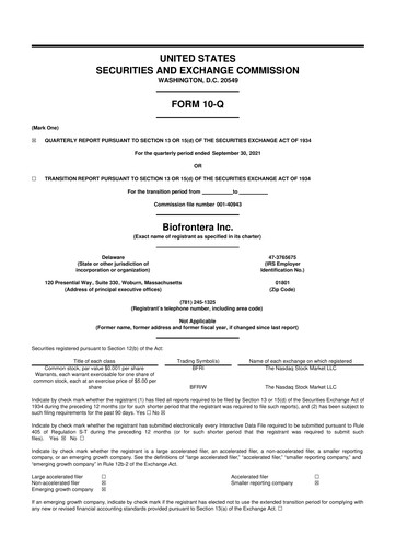 Thumbnail Biofrontera 10-Q Quarterly Report FY2021 