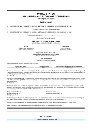 Vorschaubild Addentax Group 10-Q Quartalsbericht 2022 