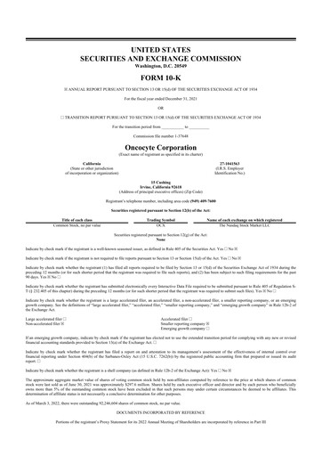 Thumbnail OncoCyte
 10-K Annual Report 2021