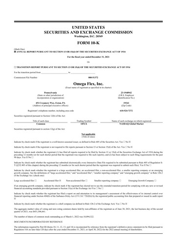 Thumbnail Omega Flex 10-K Annual Report 2021