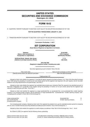 Thumbnail IDT Corporation
 10-Q Quarterly Report FY2022 