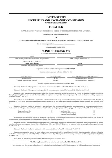 Thumbnail Blink Charging
 10-K Annual Report 2021