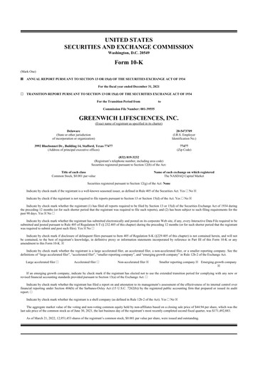 Thumbnail Greenwich LifeSciences 10-K Annual Report 2021