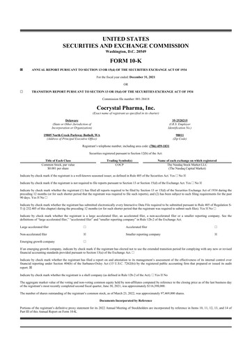 Thumbnail Cocrystal Pharma
 10-K Annual Report 2021