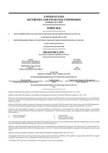 Thumbnail Oragenics 10-K Annual Report 2021