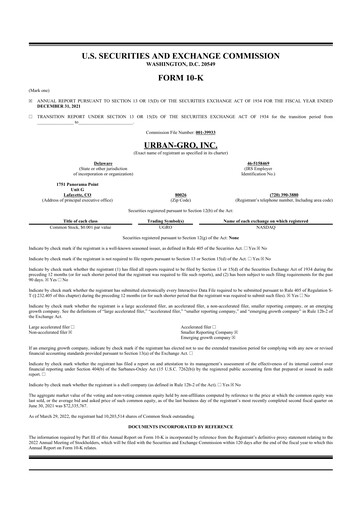 Thumbnail Urban-gro
 10-K Annual Report 2021