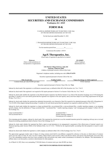 Thumbnail Serina Therapeutics 10-K Annual Report 2021